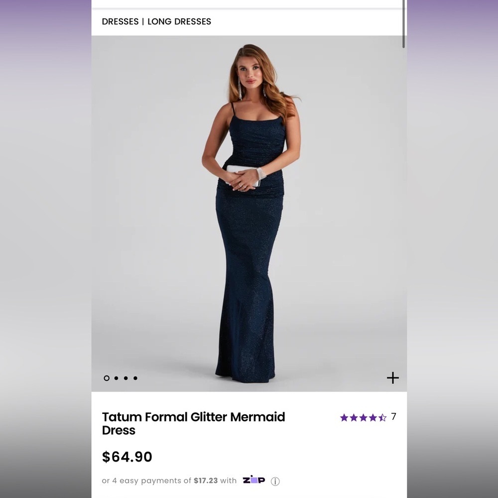 Windsor Floor Length Sparkle Dress in Blue